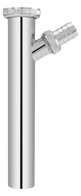 ASW Verstellrohr 32 x 200 mm, Edelstahl verchromt, mit Einlauf 45Grad, mit Schlauchverschraubung 3/4"