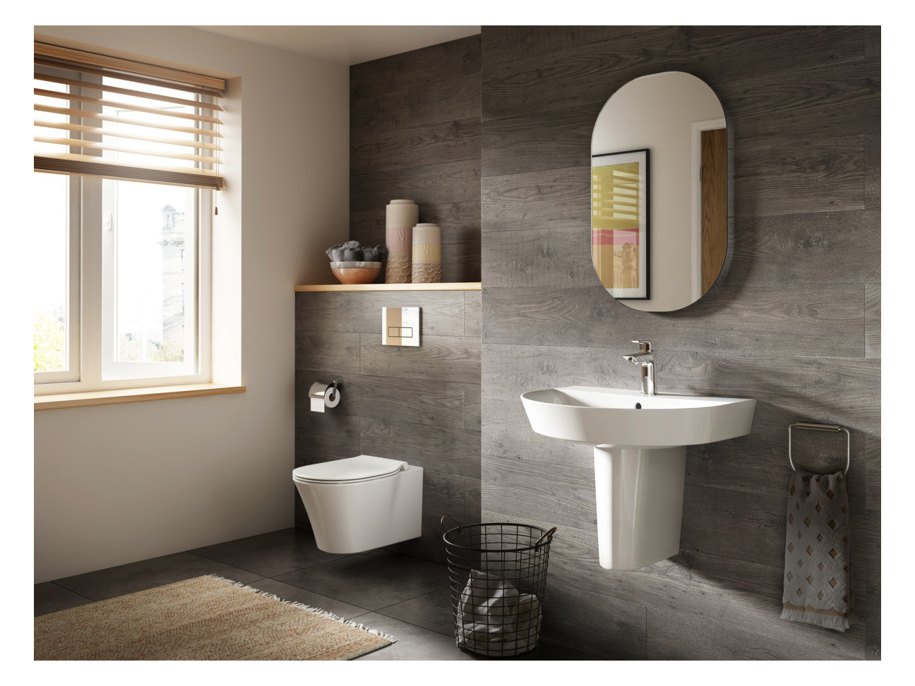 Ideal-Standard Waschtisch Connect Air 60x46x16cm, mit Hahnloch und Überlauf, weiß