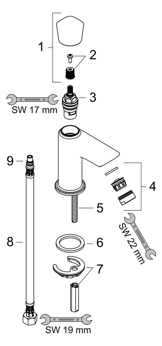 hansgrohe Standventil Logis 70 Kaltwasser, ohne Ablaufgarnitur, chrom