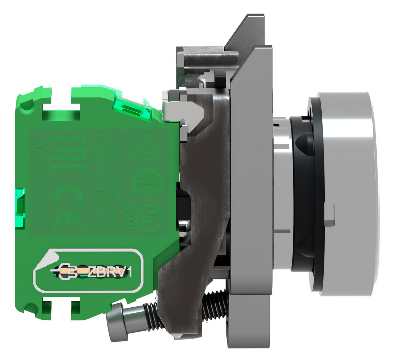 Drucktaster 1f ws rnd Ø22,5mm 1S IP30 fl Tastend