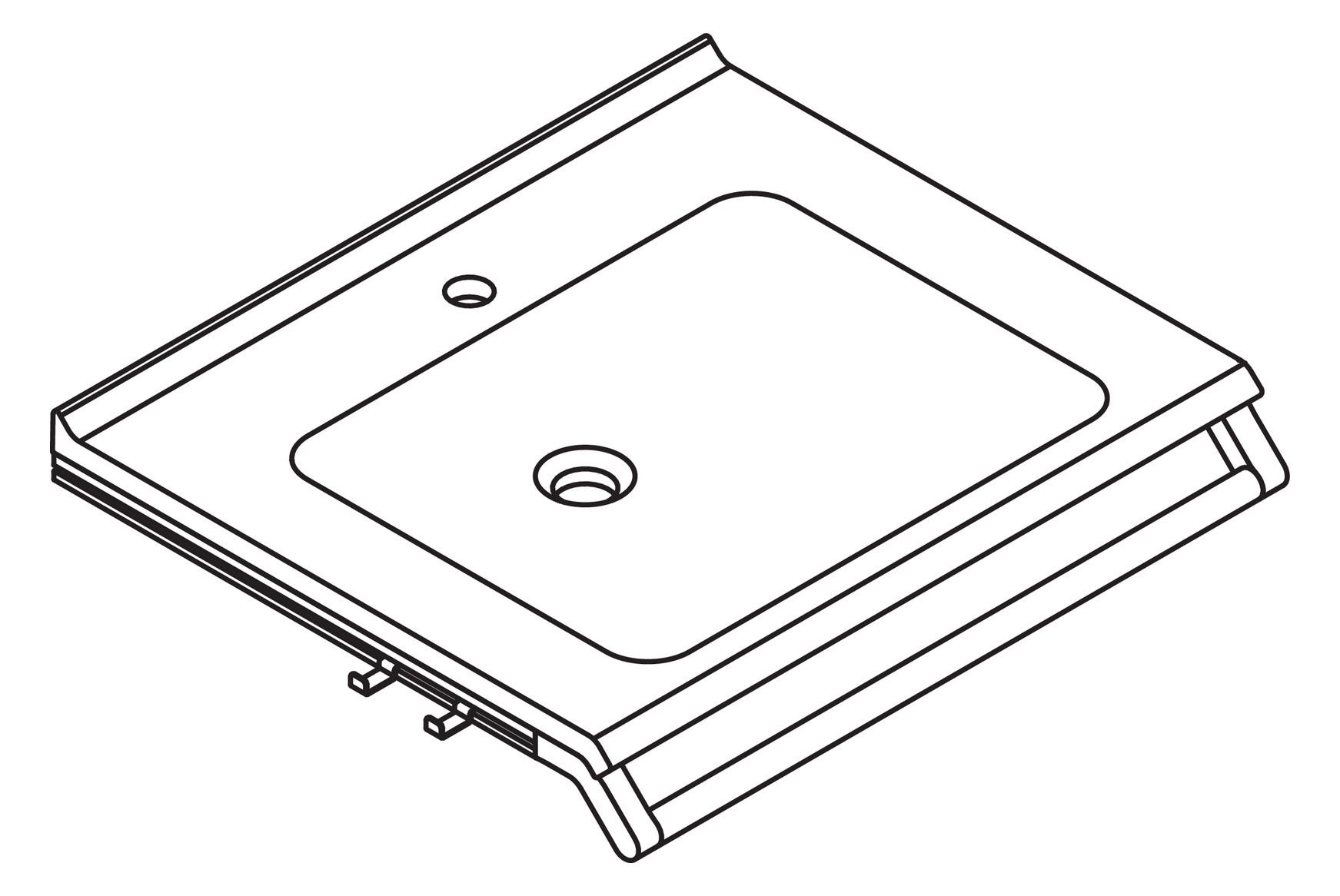 HEWI Mineralguss-Waschtisch 65x58cm, mit Haltegriff 65cm, 2 Haken, weiß, schwarz tiefmatt HEWI Mineralguss-Waschtisch 65x58cm, mit Haltegriff 65cm, 2 Haken, weiß, schwarz tiefmatt