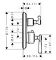 hansgrohe Fertigmontageset Axor Montreux UP-Thermostat, mit Absperrventil, Hebelgriff, polished red gold