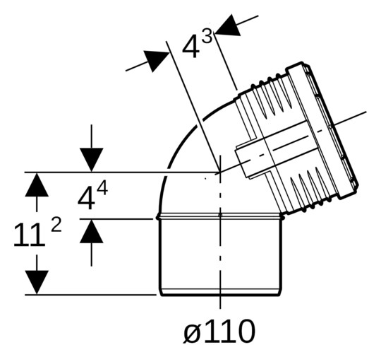 Geberit Bogen Silent PP DN 100, 67,5°, schalloptimiert