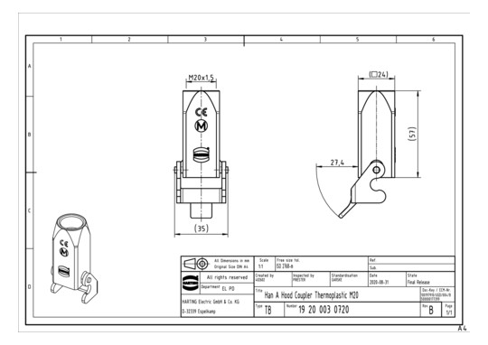 HART Kupplungsgehäuse M20    19200030720 