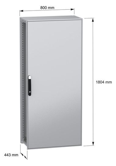 Standschrank ST IP55 B800xH1800xT400mm pulverbesch RAL7035 Koppelbar