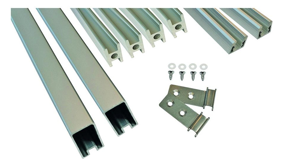 Bild Alu-Steckzaunpfosten SILBER, 68 x 68 x 2700 mm inkl. Abstandhalter, Schienen + K - n.a.-0