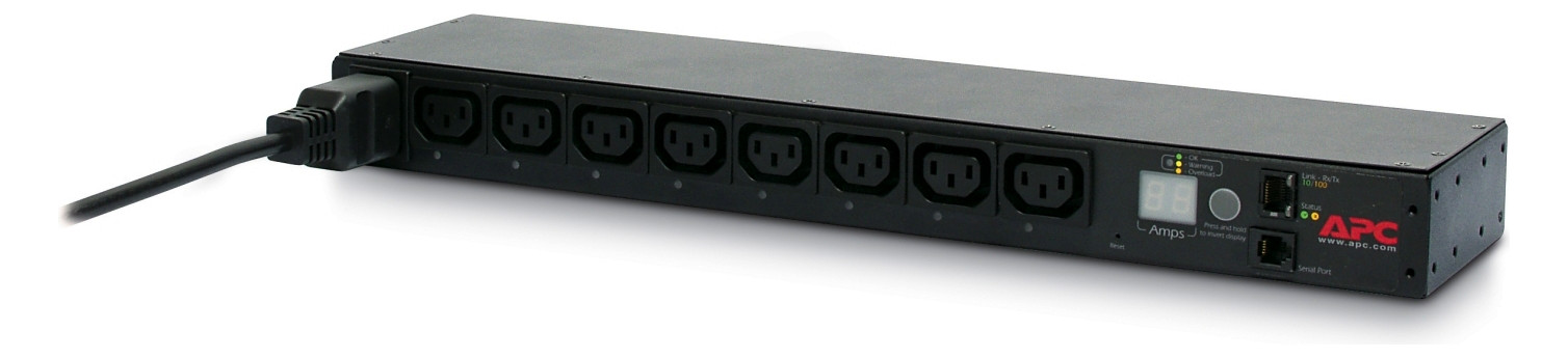 Rack-Stromverteilung 1HE 8xC13 230V m.Display m.LED-Anz Schaltbar