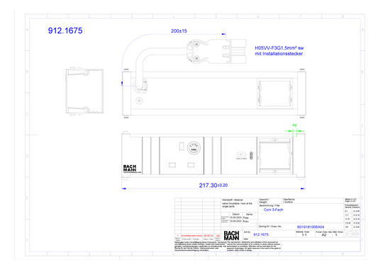 Bachmann CONI 1xUK 90° 1xUSB C  912.1675 