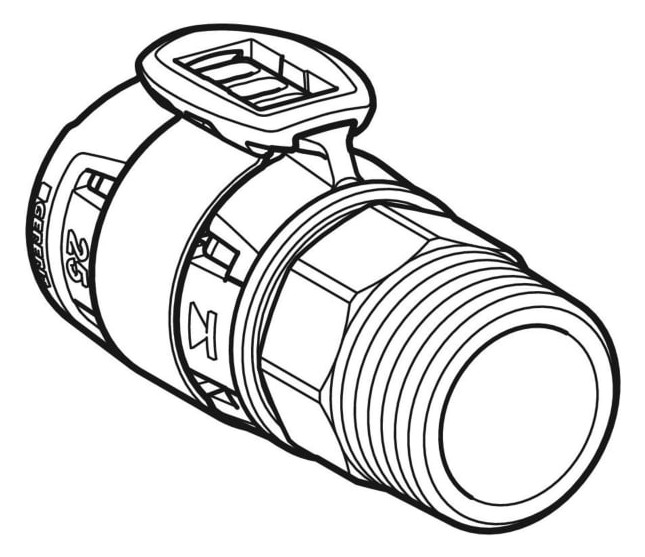 Geberit Übergang FlowFit Ø 25 mm, R 1/2, mit Außengewinde