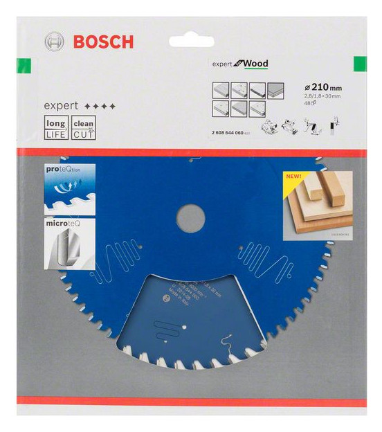 Bild HM-Kreissägeblatt 210x2,8/1,8x30 48Z WBo sch VE à 1 Stück Expert for Wood - BOSCH-1