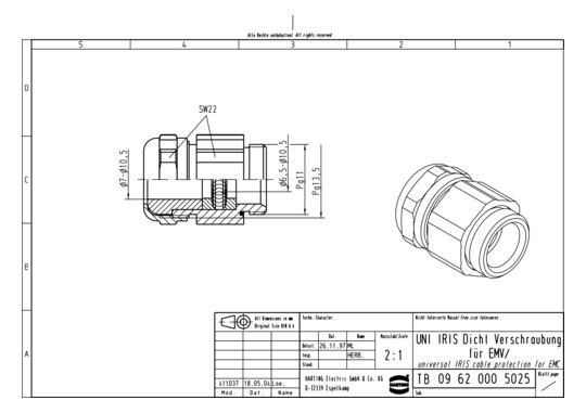 HART UNI HF DICHTVERSCHR. PG 09620005025 