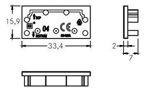 Endkappe ws Kst L15,9mm B33,4mm H7mm