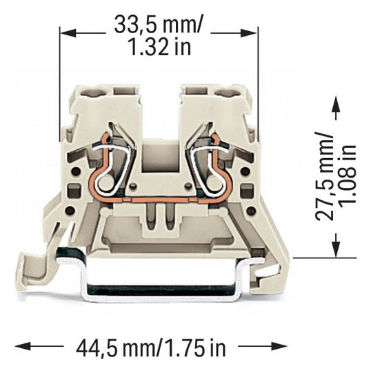 Reihenklemme 0,08-4qmm Serie 870 1Etage 2kl lgr 22A Hutschiene TH35