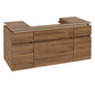 V&B Waschtischunterschrank Legato 120x55x50cm, Waschtisch mittig, Kansas Oak
