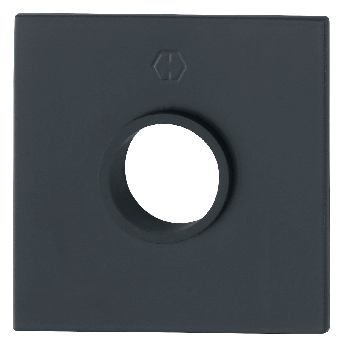 Bild HOPPE Drückerrosettenpaar E848N, außen/innen, eckig, mit Stütznocken, 2mm, Türstärke min. 35mm, Türstärke maximal 45mm, schwarz matt-0