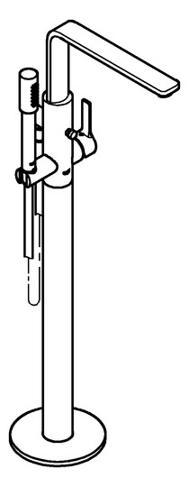 GROHE Fertigmontageset Lineare UP-Wannen-Einhebelmischer 1/2", Bodenmontage, chrom