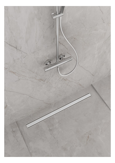 hansgrohe Duschrinne RainDrain Compact 800 mm, Komplettset, für flache Installation, Edelstahl gebürstet