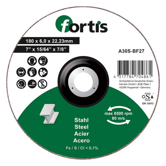 fortis-Schruppscheibe Stahl - 180x6,0mm