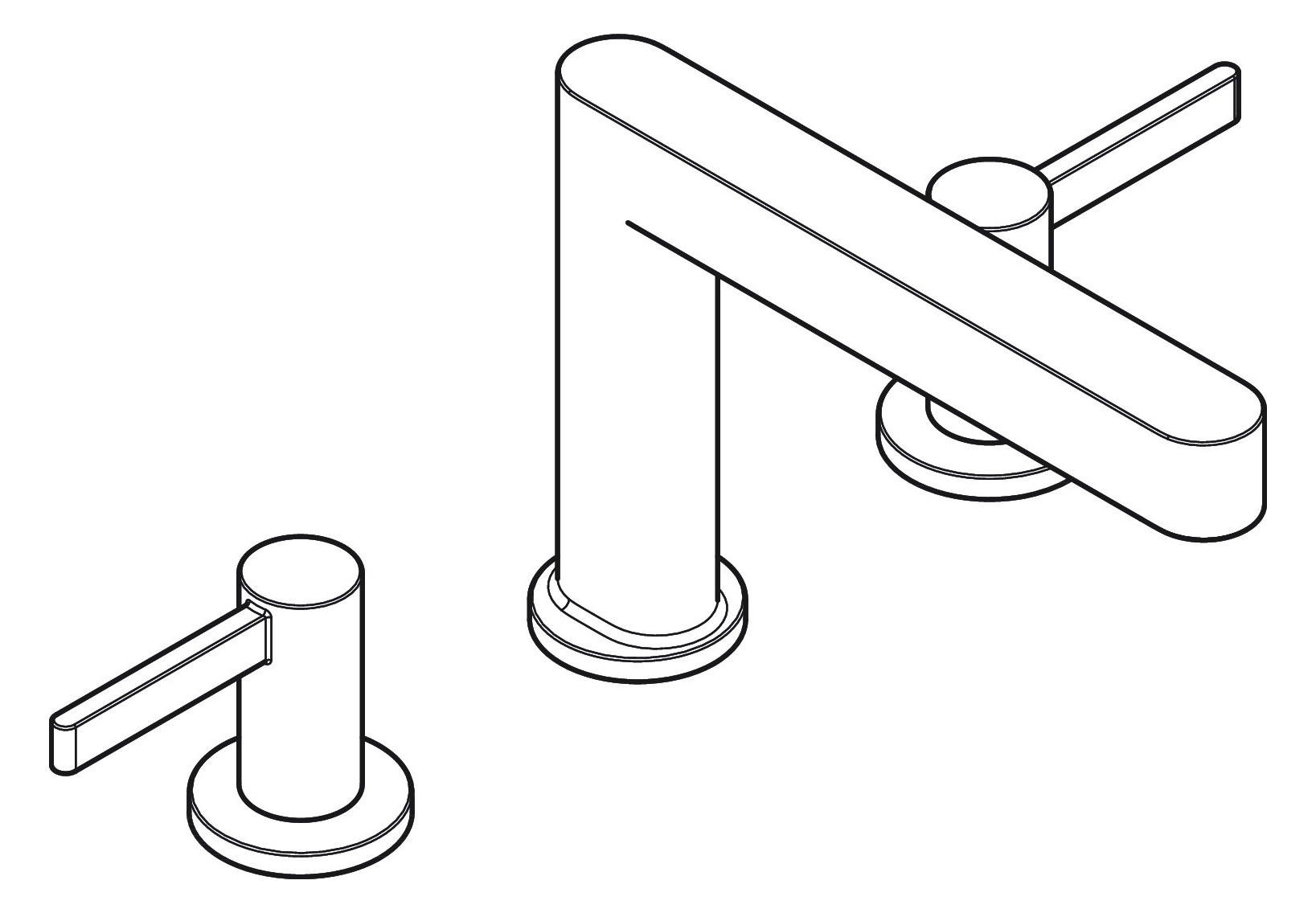 hansgrohe 3-Loch-Waschtisch-Armatur 110 Finoris mit Push-Open-Ablaufgarnitur, mattschwarz