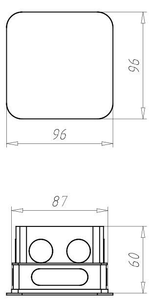 Verbindungsdose UP 87x87x60mm Kst IP2X quadrat