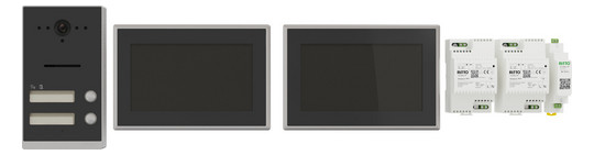 Video-Türsprechset 2Draht 2xTeiln AP/AP anthgr gr Aufputz/Aufputz 1LS