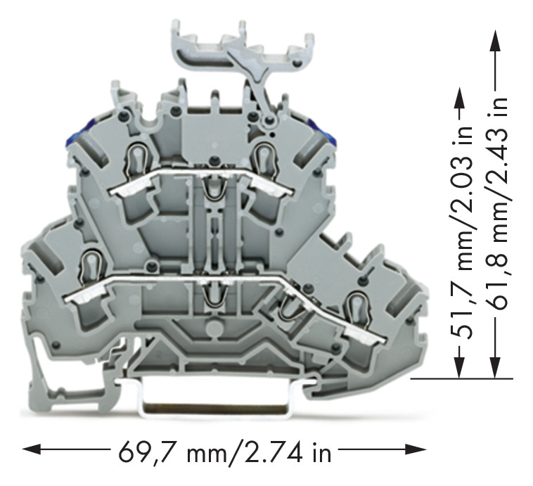 Reihenklemme 0,25-4qmm Serie 2002 gr 24A 2Etagen 2kl Hutschiene TH35