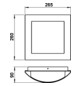 Glasleuchte 75W HV edst IP44 E27 260x265x90mm