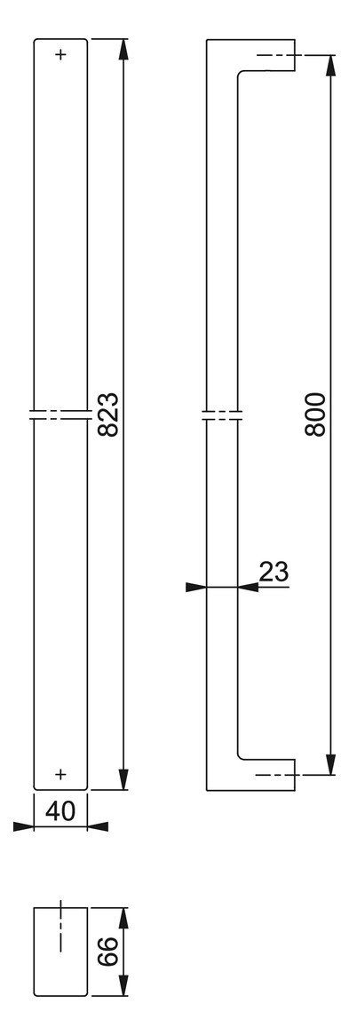 Bild Stoßgriff E5095 BA 800, L 823, Ø40x23,F9714M - HOPPE-1