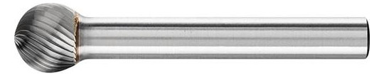 PFERD-HM-Frässtift Kugel KUD - 10x9mm, Z5, Schaft 6mm