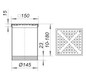 Dallmer Aufsatz Serie 15 15 RHS 15, Rost Edelstahl 1.4404 massiv, verschraubt, 150x150mm