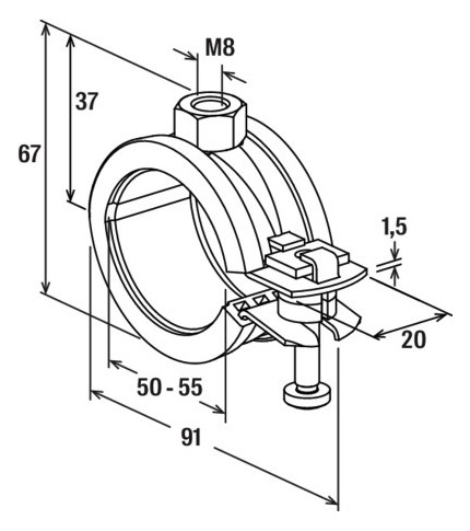 Bild GelenkrohrschelleFKS50-55 fischer fische r-2