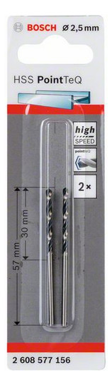 Metallbohrer Ø2,5mm zyl.Steckachse Edst f.Edelstahl f.Stahl