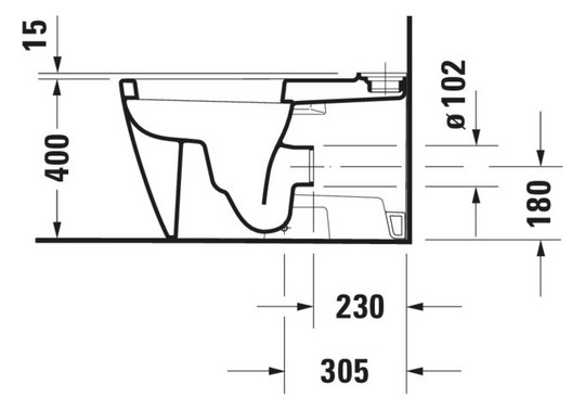 Duravit Stand-Tiefspül-WC Starck 2 37 x 72,5 cm, 4,5 l, für Kombination, weiß