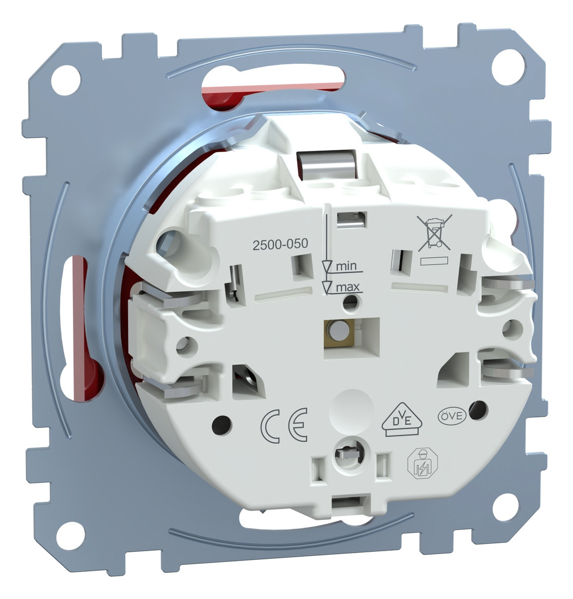 Steckdose 1f rubrt glz System M UP m.BS IP20 rubinrot