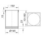 Dallmer Aufsatzrahmen Serie 15 S 15, Edelstahl 1.4404, 150x150mm, mit Gewindeeinsätzen