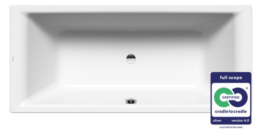 Kaldewei Badewanne PURO DUO 664 180x80cm, Überlauf mittig, Standard, weiß