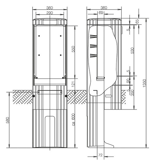 ABN Freiluftsäule Rondo m.MP      SL135P 
