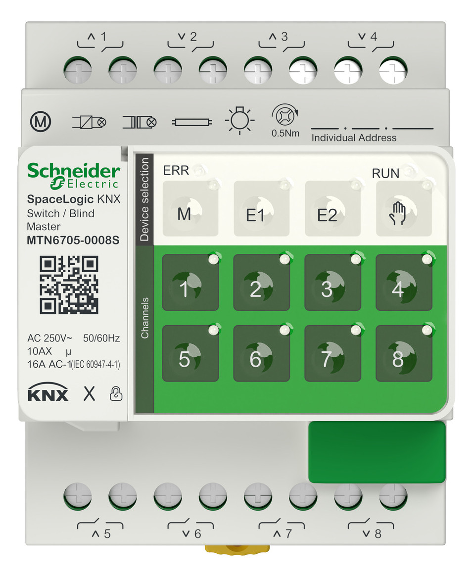 Jalousieaktor KNX REG 4f 16A Handbedien Vor Ort-/Handbedienung Funktion Schalten