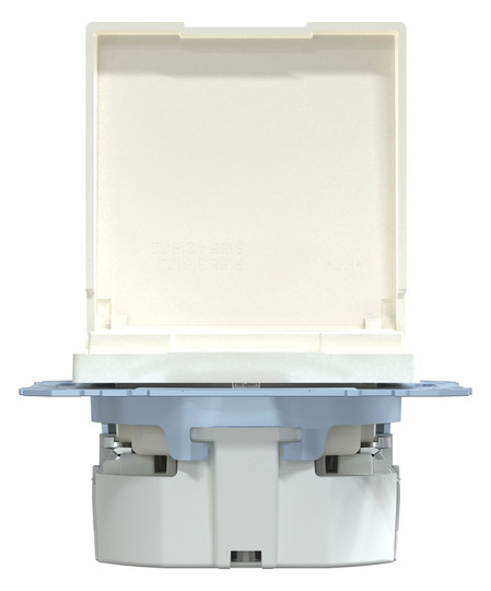 Steckdose 1f polws glz System M UP Klappd IP20