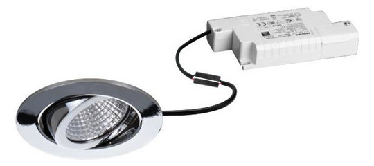 LED-Einbaustrahler 6W 3000K 730lm Konv chr glz 1LED Alu IP65 RF:hochglänzend