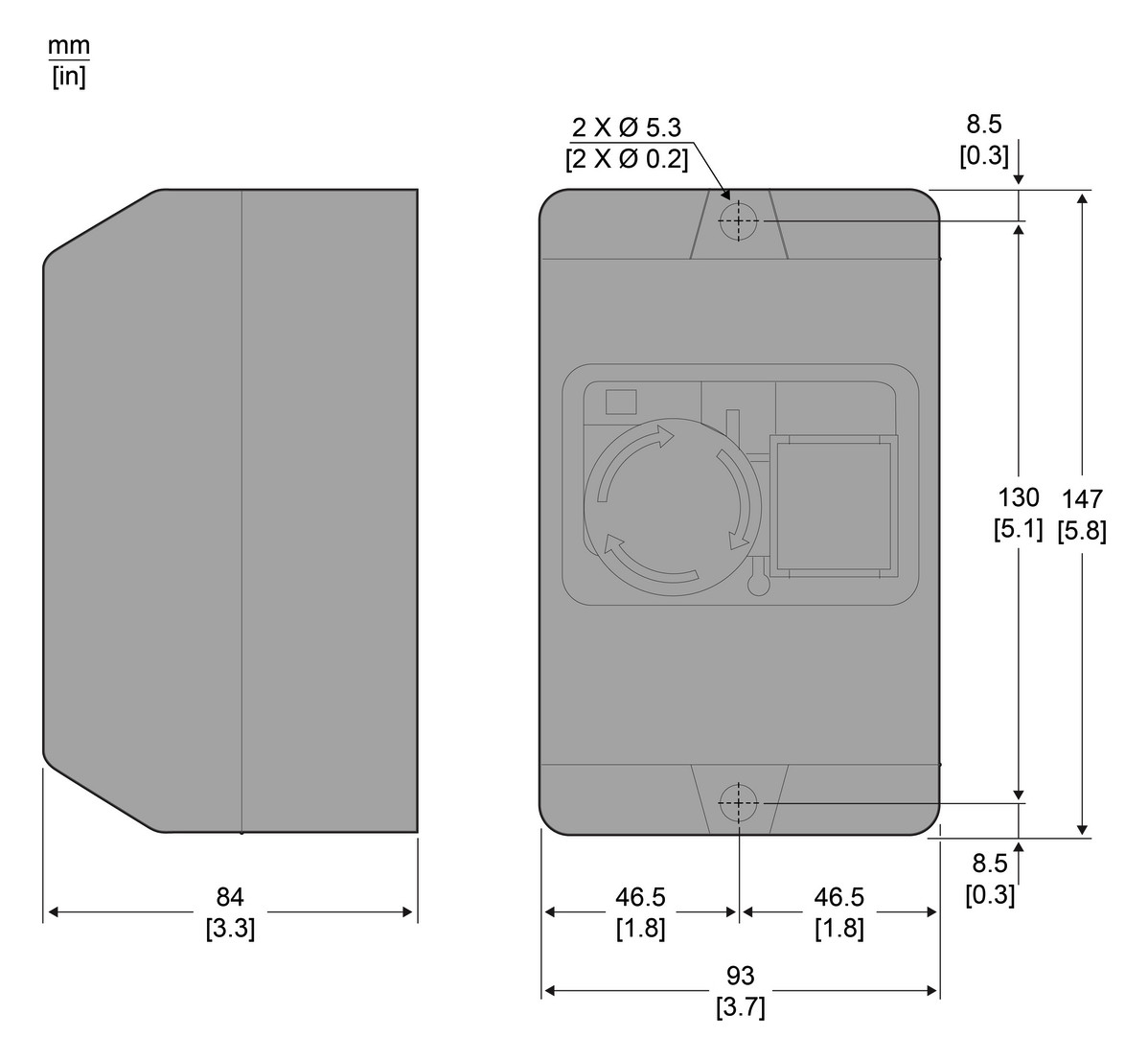 Leergehäuse Schaltgeräte Kst IP55 Aufb 93x147x145,5mm Geeignet für NOT-AUS