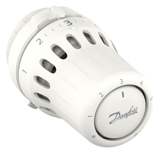 Danfoss Thermostatkopf React RA Click RAL 9016, eingebauter Fühler, Nullabsperrung zusätzlich zum Frostschutz
