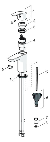 HANSA Waschtisch-Einhebelmischer HANSAPINTO ND, ohne Ablaufgarnitur, Ausladung 107 mm, chrom