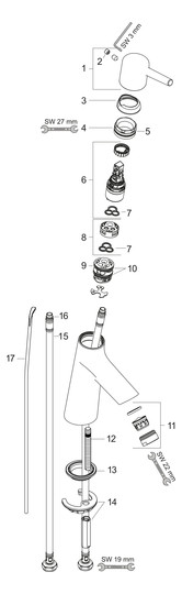 hansgrohe Waschtisch-Einhebelmischer 80 Talis S CoolStart mit Zugstangen-Ablaufgarnitur, chrom