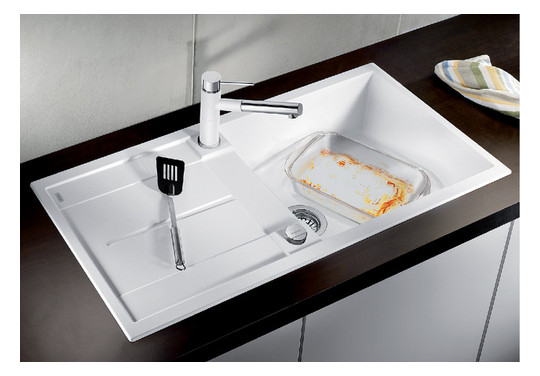 Blanco Spüle METRA XL 6 S SILGRANIT 100 x 50 cm, schwarz, reversibel, mit Ablauffernbedienung