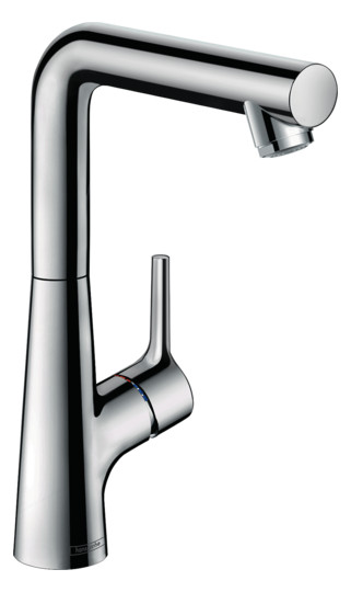 hansgrohe Waschtisch-Einhebelmischer 210 Talis S mit Schwenkauslauf, Zugstangen-Ablaufgarnitur, chrom
