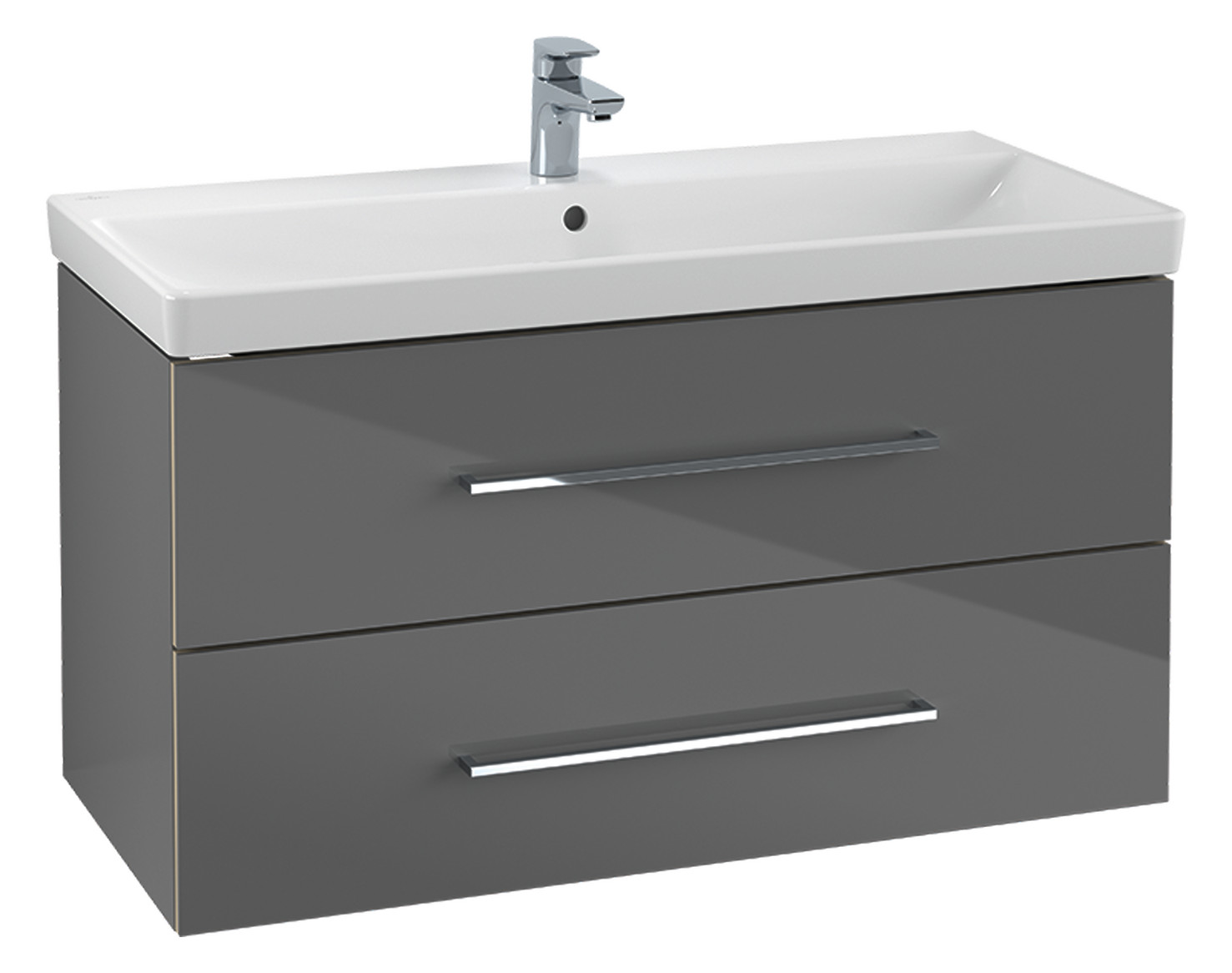 V&B Waschtisch-Unterschrank Avento 78x51,4x48,4cm, 2 Auszüge, wandhängend, Griff Chrome Glanz, Kansas Oak