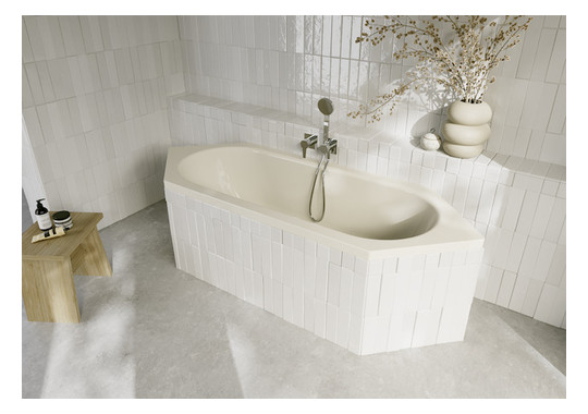 6-Eck-Badewanne BetteStarlet 2060 200x75x42cm, pergamon