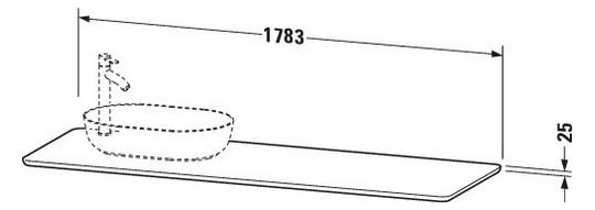 Duravit Waschtisch-Konsole Luv 178,3x59,5x2,5cm, aus Massivholz, mit 1 Ausschnitt, links, nussbaum