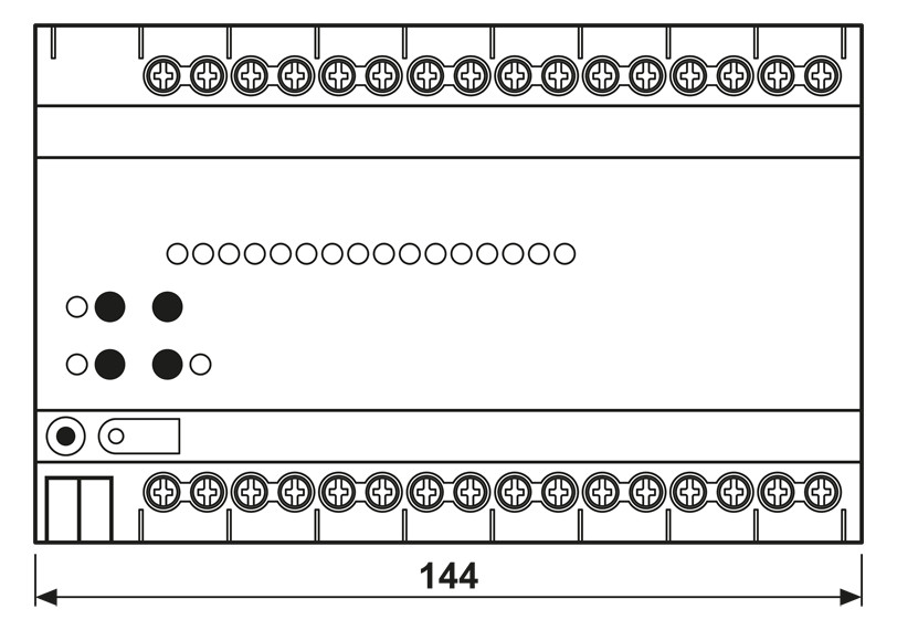Schaltaktor KNX REG 8TE 16f 16A 3000W 110-230V Vor Ort-/Handbedienung
